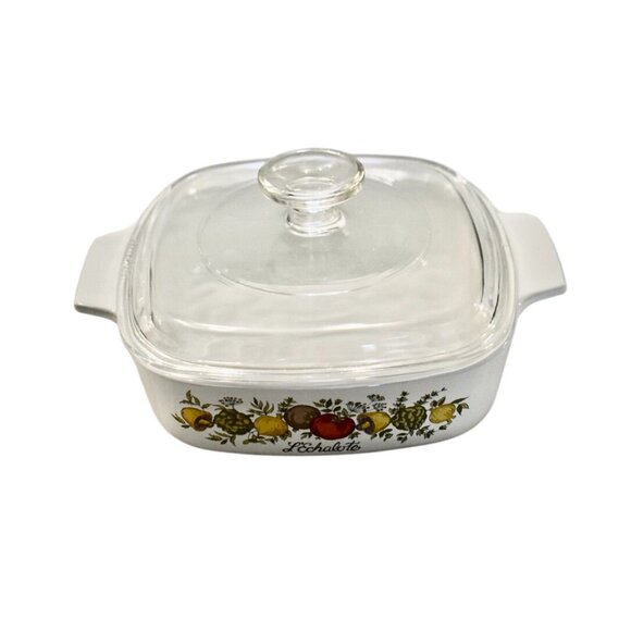 Vintage 1970's Corningware Spice of Life L' Echalote A1B W Pyrex Lid A7C 1 QT - Picture 1 of 11